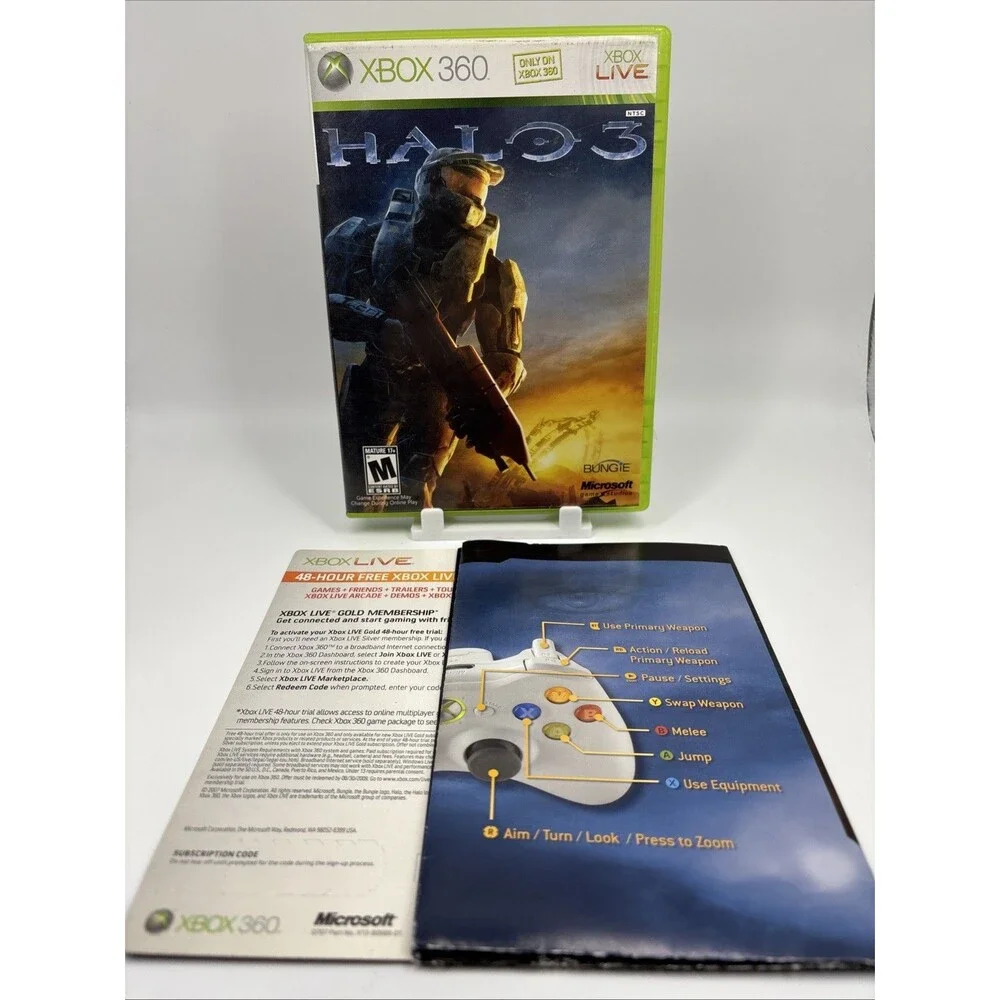 Halo 3 Microsoft Xbox 360 CIB Complete with Poster + XBLive - Tested Working